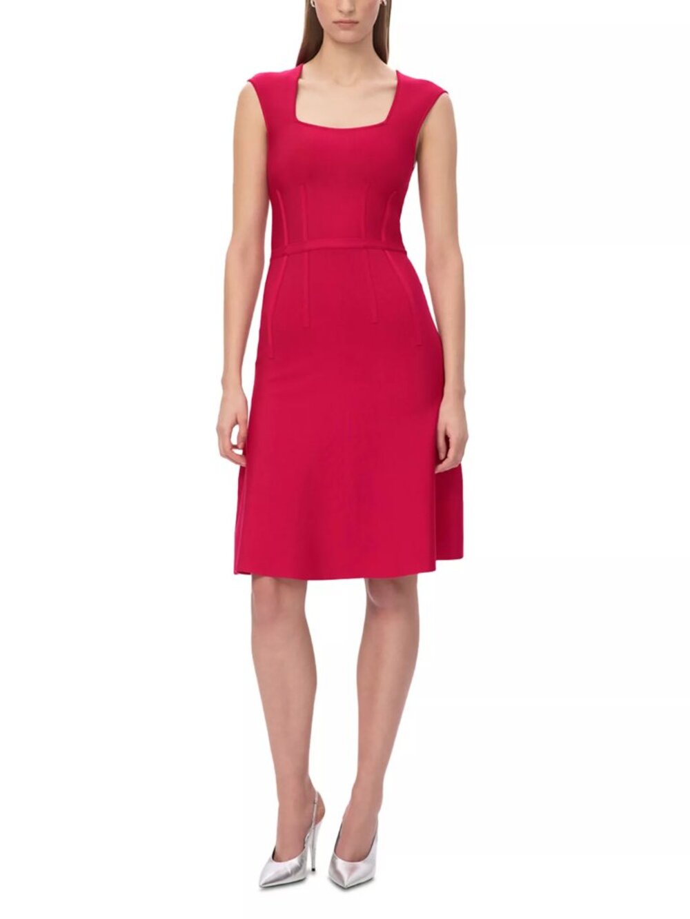 Hervé Léger The Beatrice Knit Fit & Flare Midi-Dress